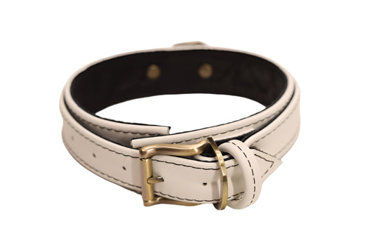 White and Antique Brass Collar