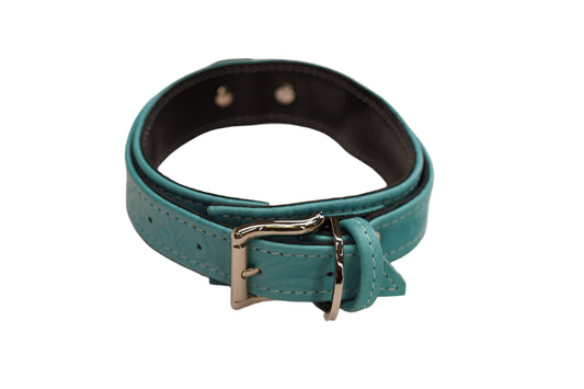 Turquoise Tooled and Silver Collar