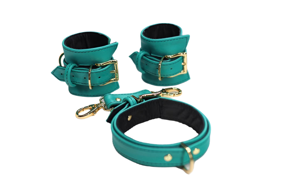 Teal and Gold Cuff Set
