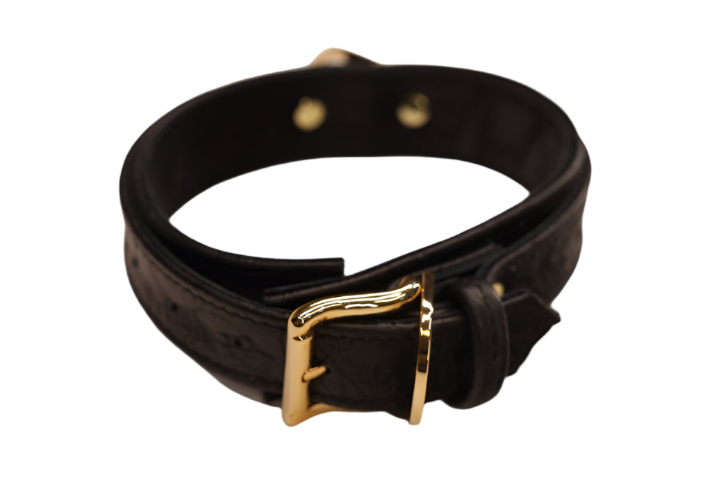 Black Tooled and Gold Collar