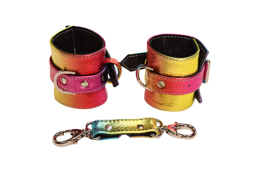 Rainbow and Silver Cuff Set