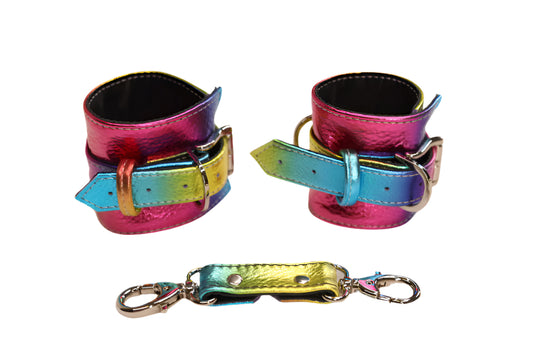 Rainbow and Silver Cuff Set