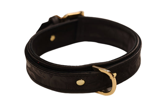 Black Tooled and Gold Collar