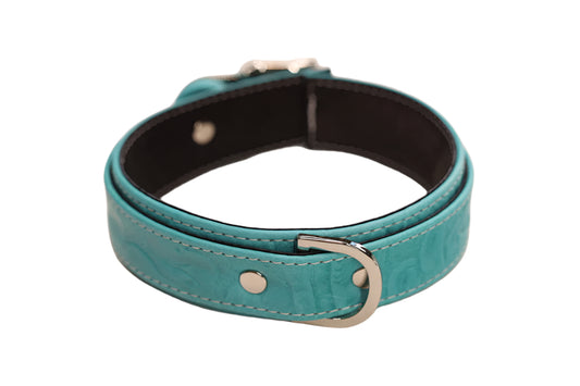 Turquoise Tooled and Silver Collar