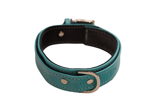 Turquoise Tooled and Silver Collar