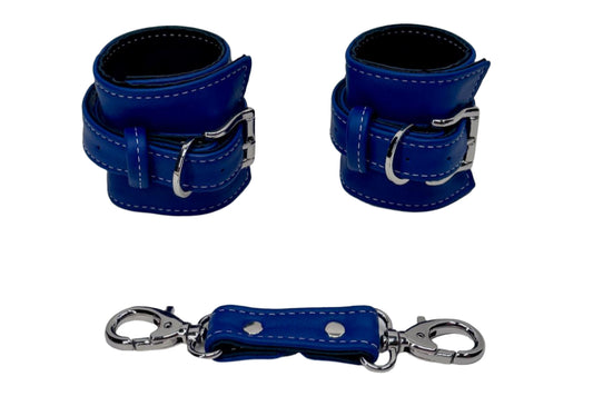 Dark Blue and Silver Cuff Set