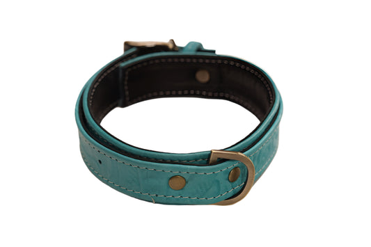 Turquoise Tooled and Antique Brass Collar